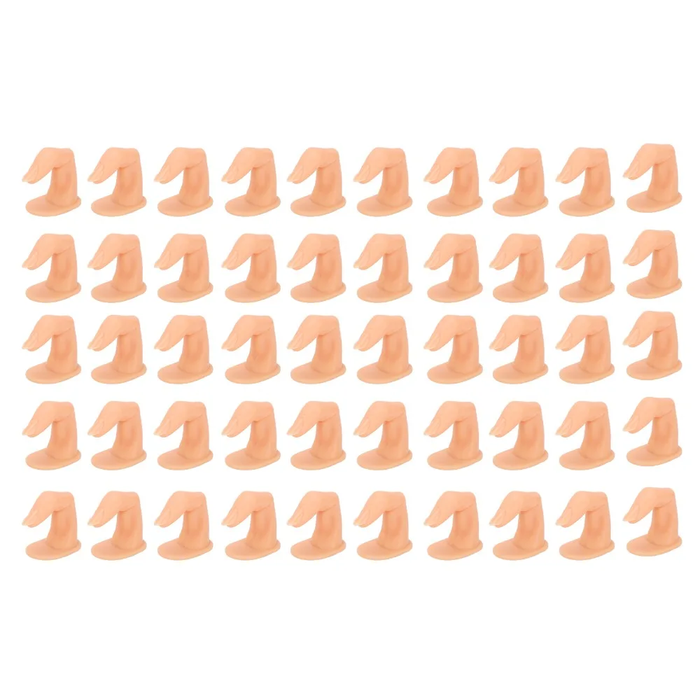50pcs Detachable Nail Gel Polish Display Book Durable Plastic Replacement Tips Practice Fingers Reusable Silicone