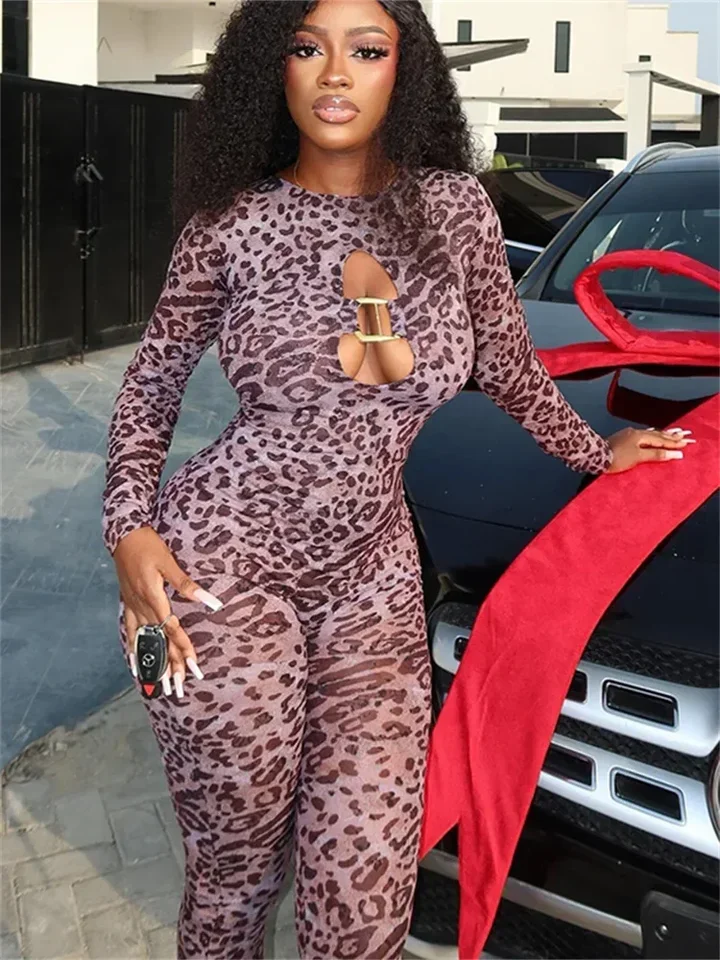 مثير الجوف بذلة المرأة البرية ليوبارد طباعة ضمادة عارية الذراعين نحيل الخوخ منتصف الليل الاتجاه نادي حزب وزرة