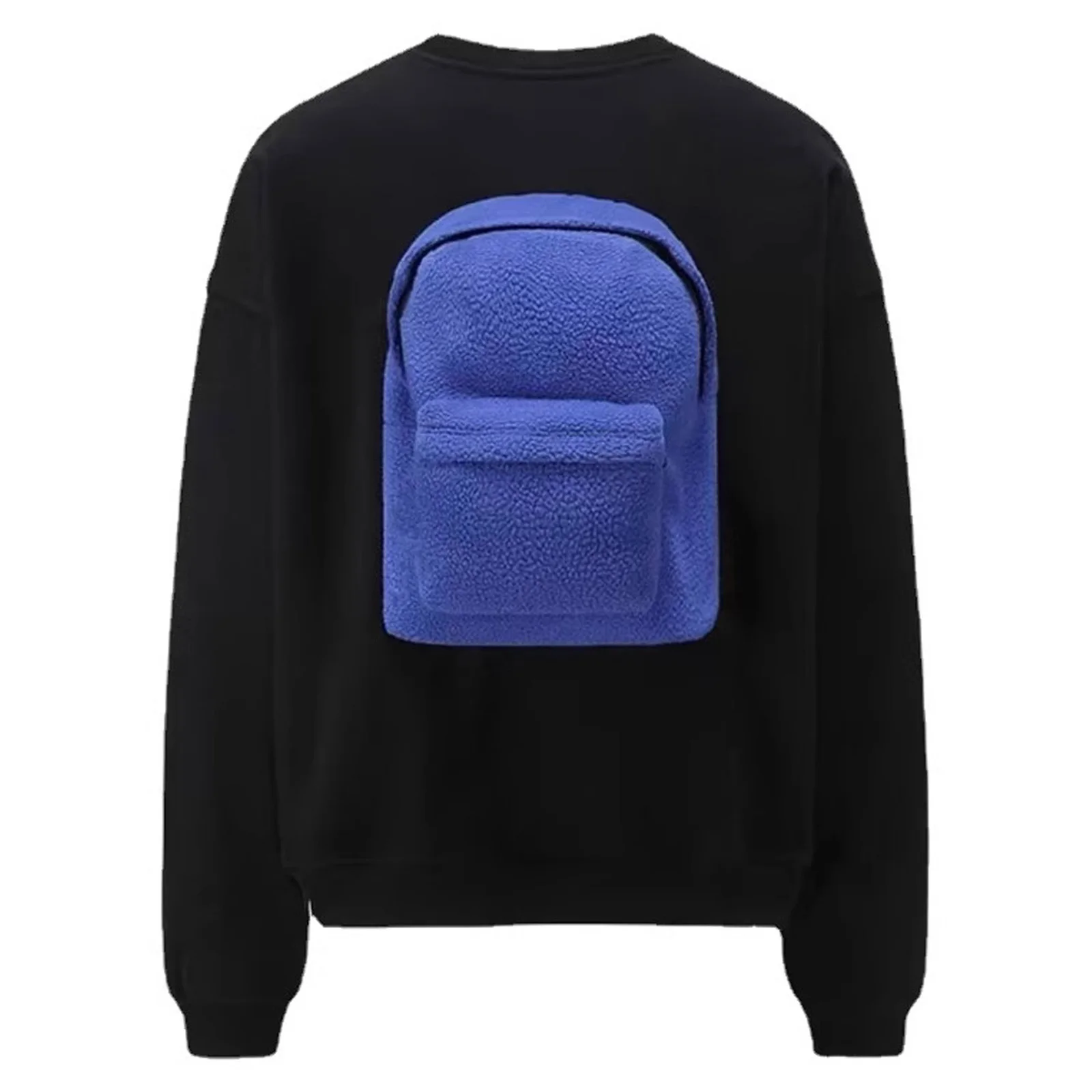 

Unisex Mens Womens Novelty Sweatshirt with Integrated Backpack Crew Neck Long Sleeve Pullover Shirt Outerwear for Daily Casual