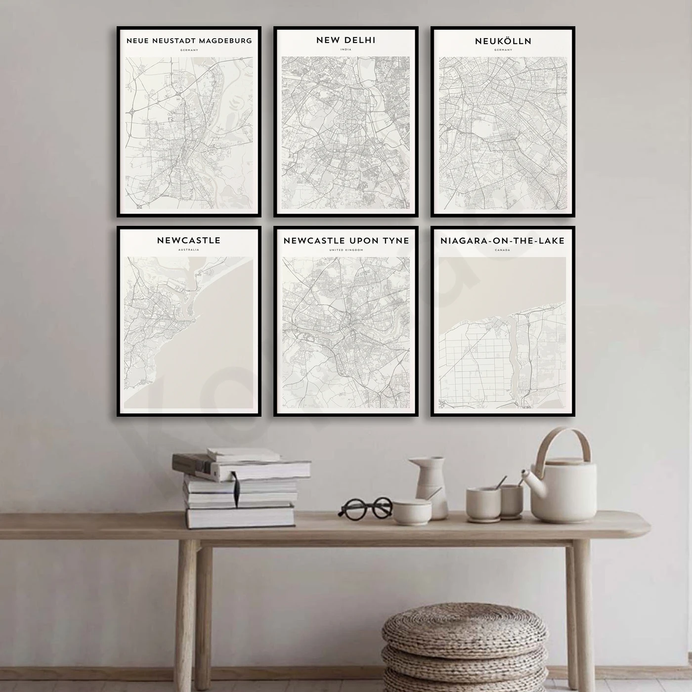 Niagara-on-the-Lake Newcastle-on-Tyne New Delhi New Corinne New Metro Nara Nantes Nanjing Nanchang Nairobi. Cities Map Poster