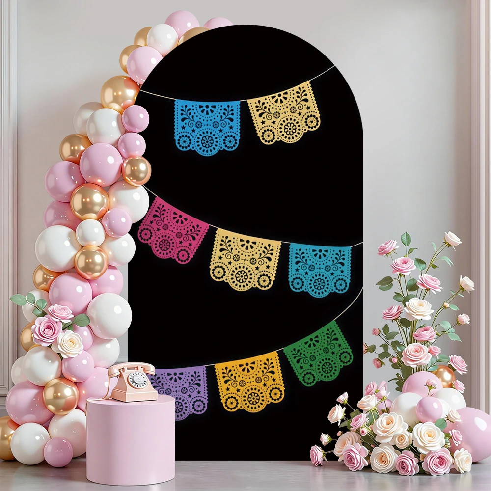 Mexican Party Fiesta Arch Covers Background Baby Shower Birthday Party Photo Arch Wall Decor Backdrop
