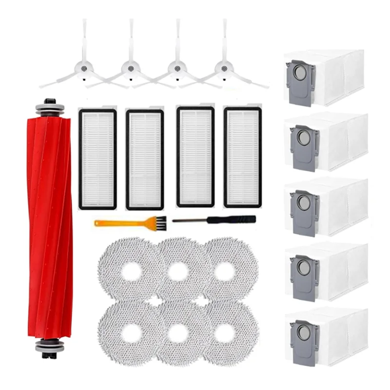 A24p 22 peças para roborock qrevo s/qrevo pro/qrevo maxv acessórios para aspirador de pó escova lateral principal filtro hepa saco de pó