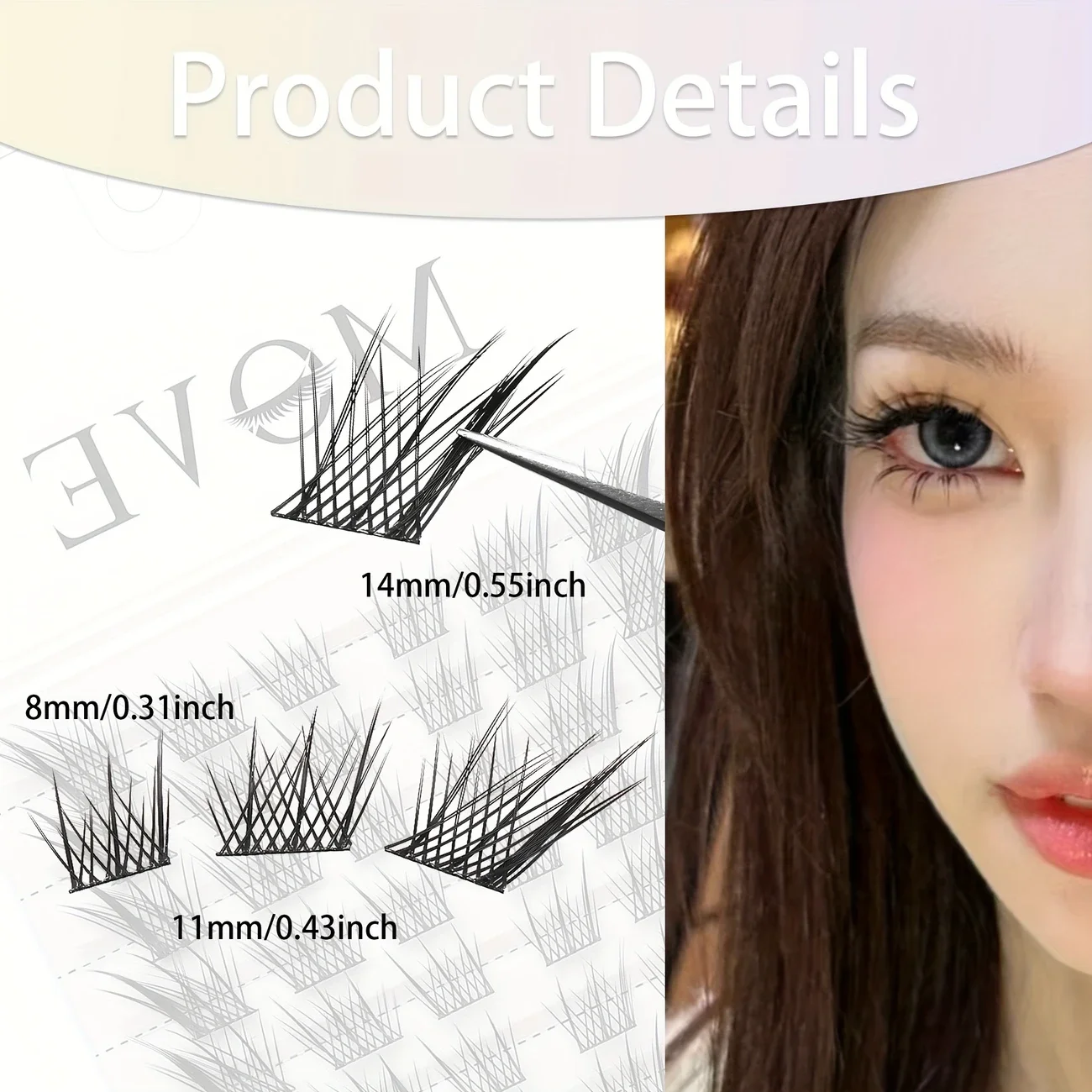 60 pçs cílios postiços macios naturais, cílios cruzados de maquiagem cosplay, cílios em quadrinhos de anime, alça reutilizável, ferramenta de maquiagem pessoal para os olhos
