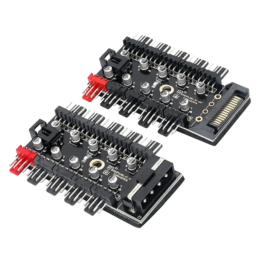 4D ميناء برودة تمديد الفاصل المقبس الكمبيوتر سرعة تحكم محول 1 إلى 10 4Pin PWM المشجعين محور SATA الطاقة/كبير #2