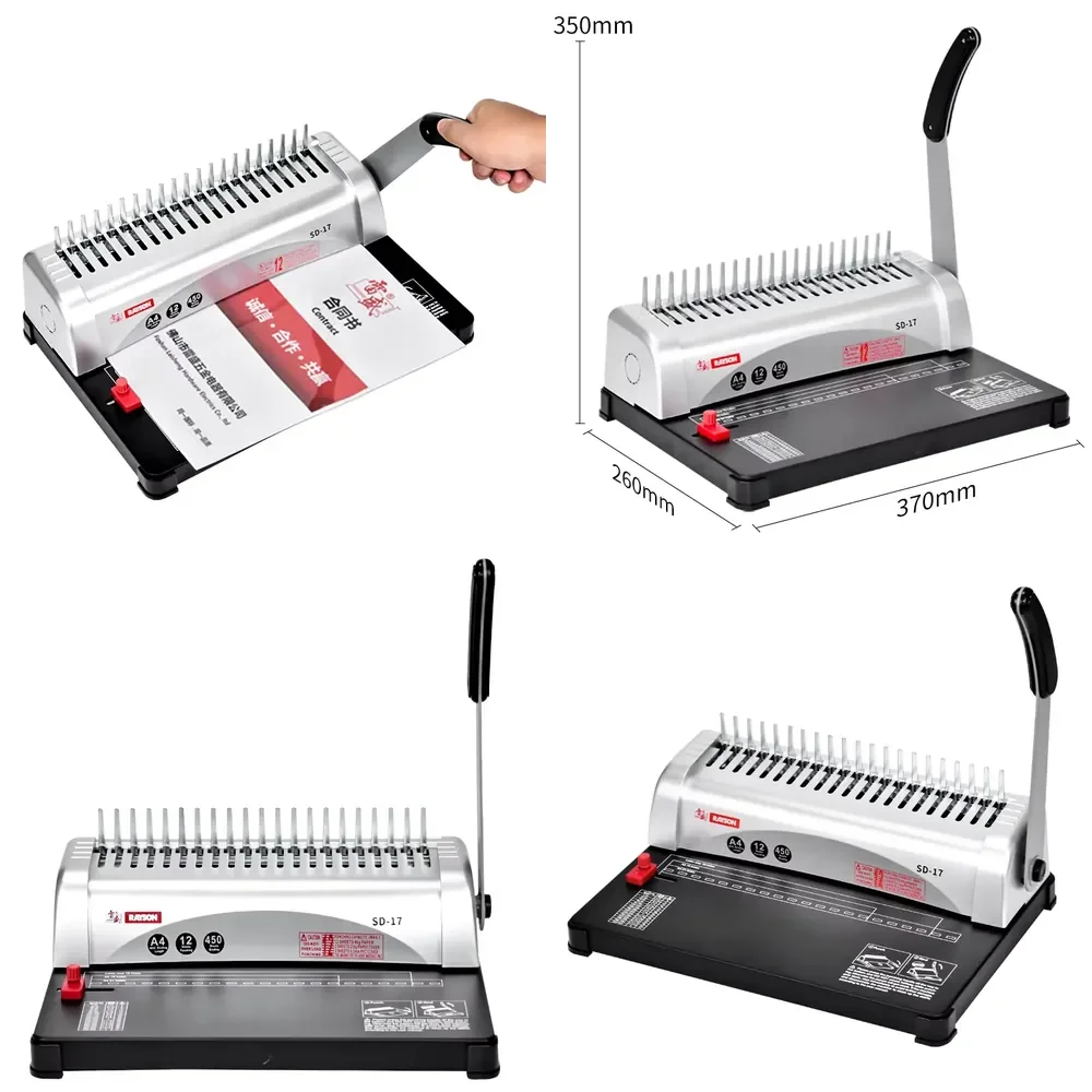 

Factory Comb Binder Rayson SD-17 A3A4 Rubber Ring Comb Commercial Office Book Binding Machine