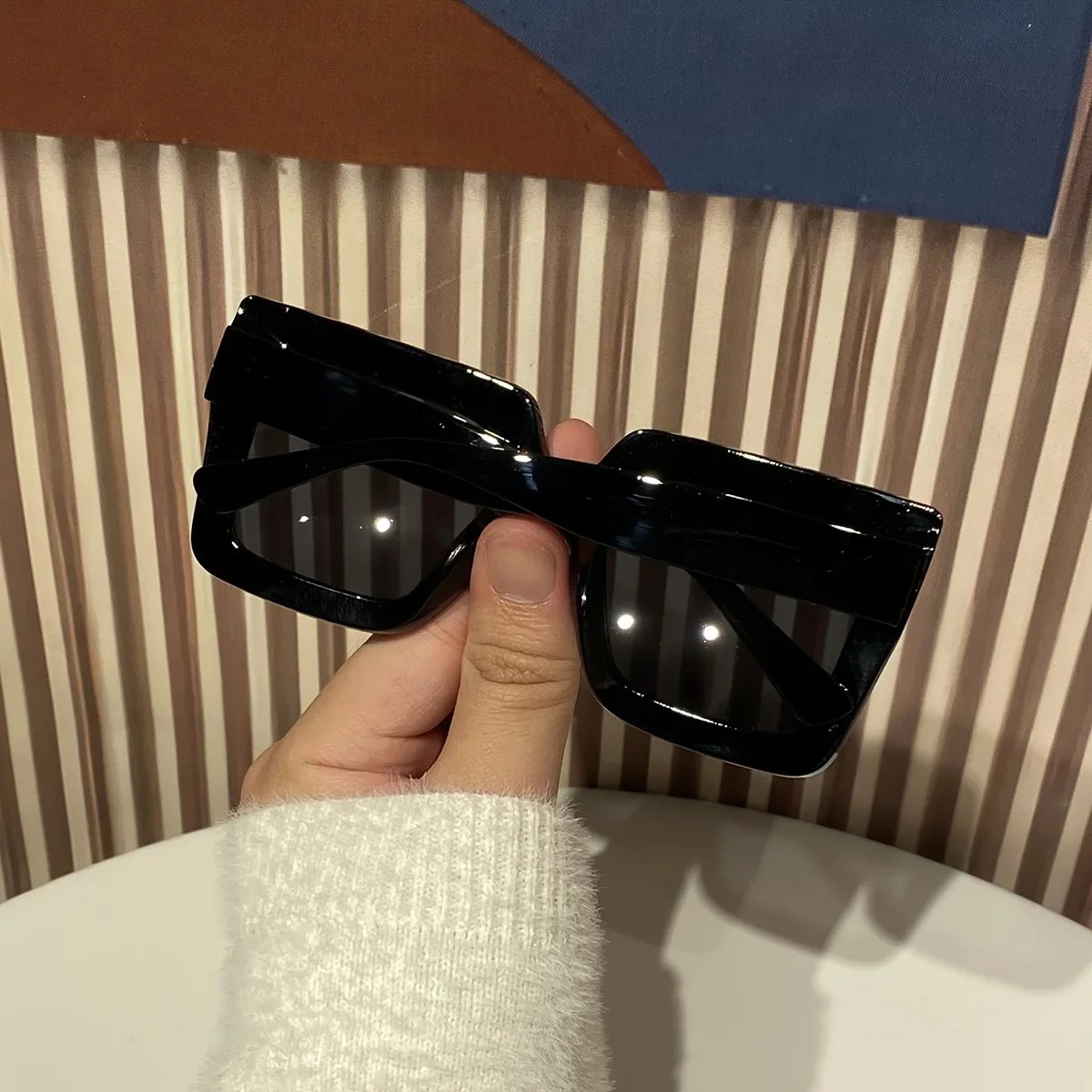 Oversized Plastic Square Glasses Set — product information 7
