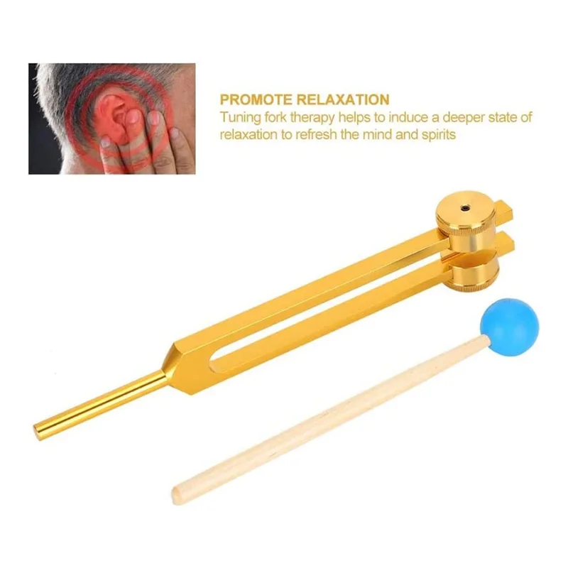 Diapason in lega di alluminio, diapason 111 Hz con martelli per test del sistema nervoso, terapia di guarigione del suono,Oro