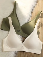 Deep V Seamless Bras For Women Push Up Non-wire Bra With Pads U-back Brasiere Invisible Underwear Breathable Mesh Sexy Lingerie