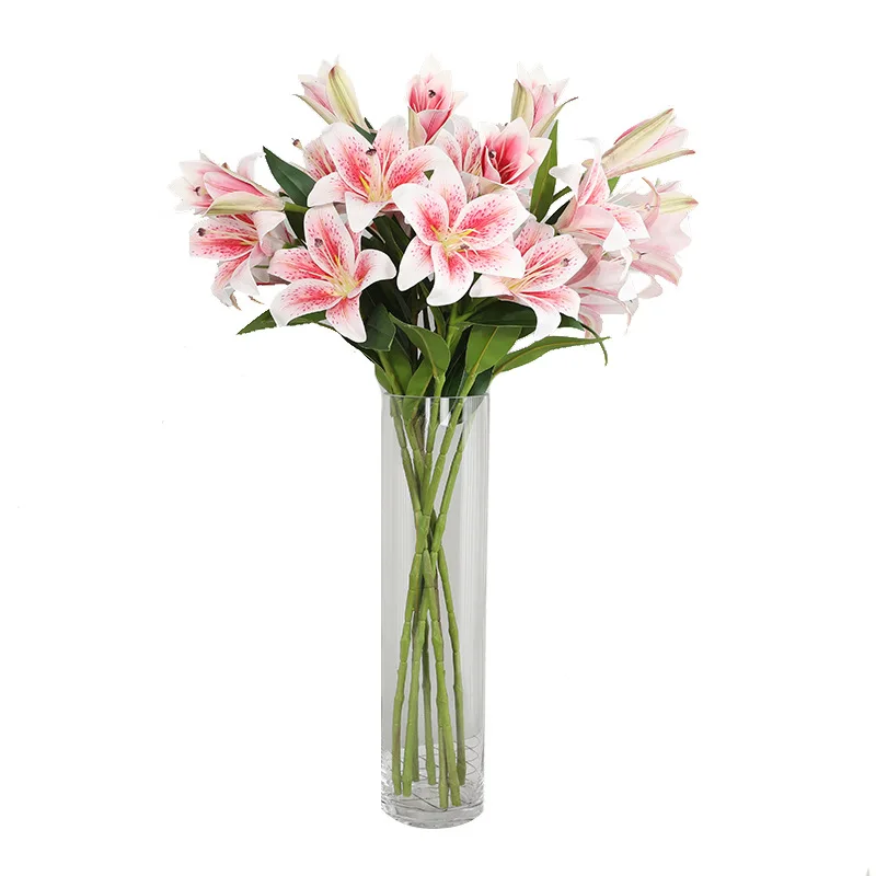 6 Colors Simulation Lily Bouquet Artificial Plants Home Decoration Wedding Arrangement Photography Props