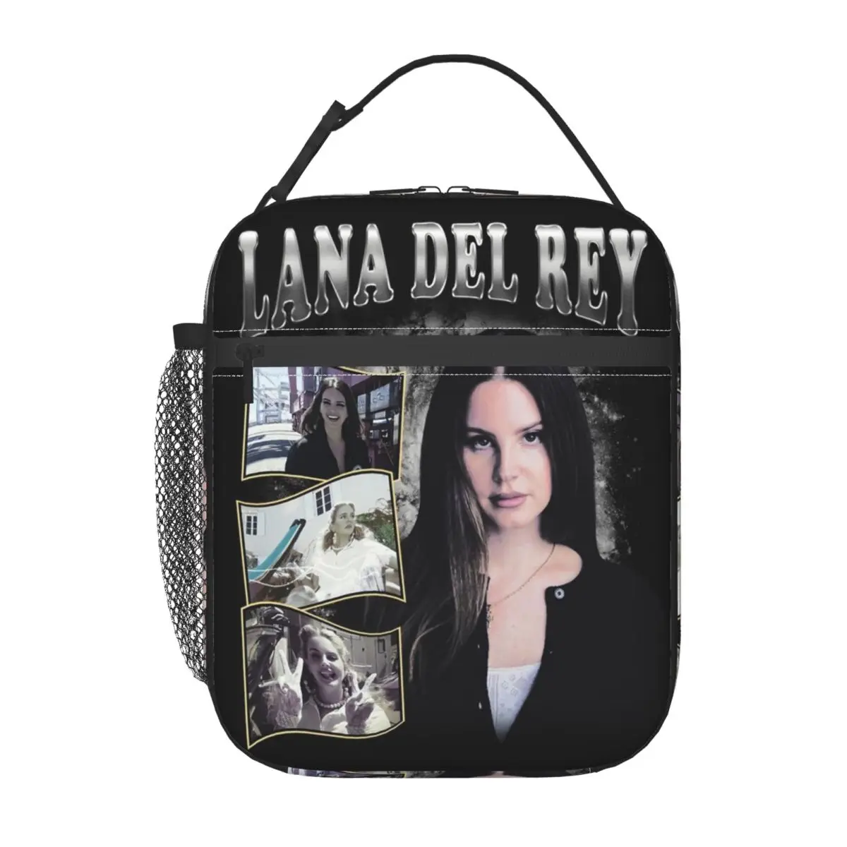 

Изготовленная на заказ изолированная сумка для обеда в винтажном стиле Lana Del Rey для музыкального холодильника, термобокс для бенто, работа, школа, путешествия, портативные сумки-тоут