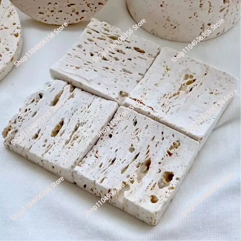 for Customized Wholesale Random Yellow Travertine Marble Plate Round Tray Storage Photo Props Background Jewelry Display Base