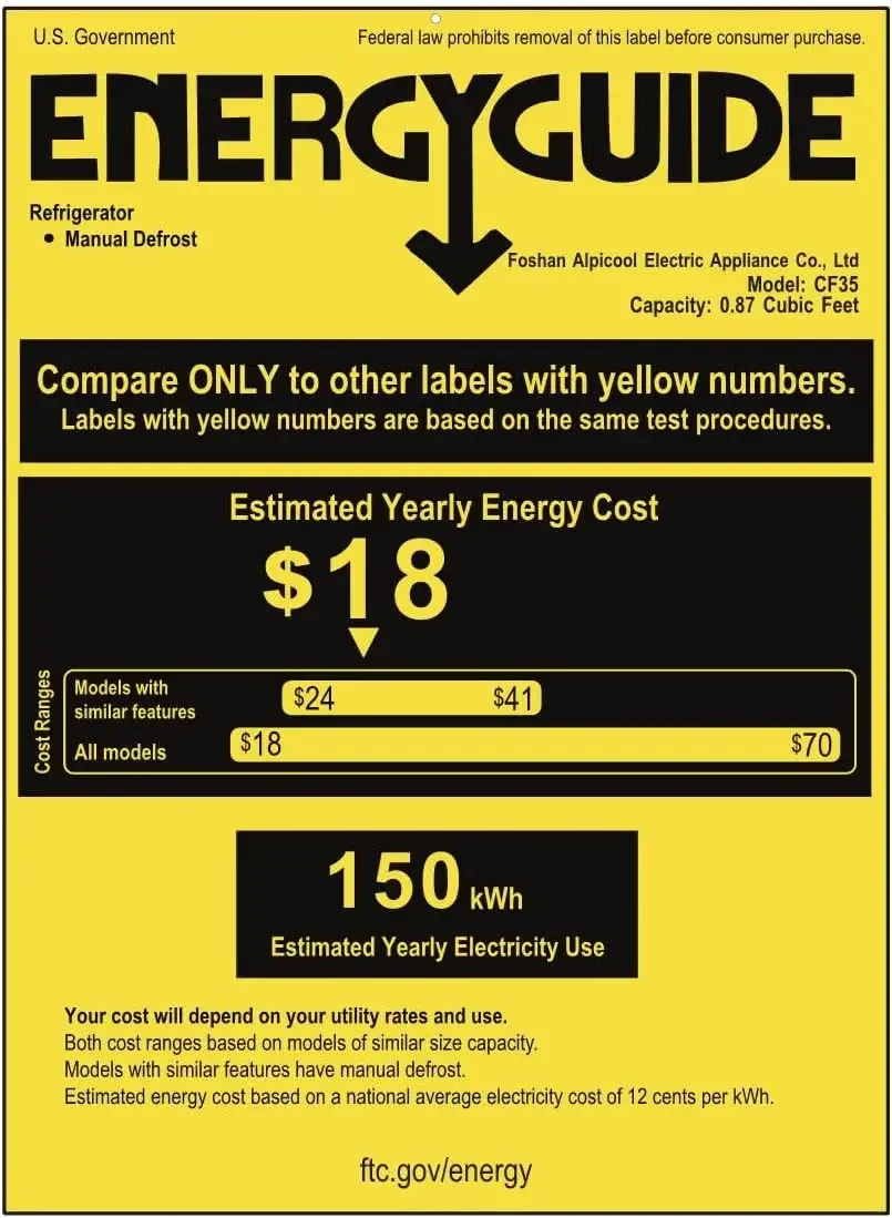 Frigorifero per auto portatile, frigorifero per auto da 12 Volt, frigorifero per auto da 32 litri (30,6 litri) a raffreddamento rapido da 12 V -4 ℉ ~68 ℉ , C