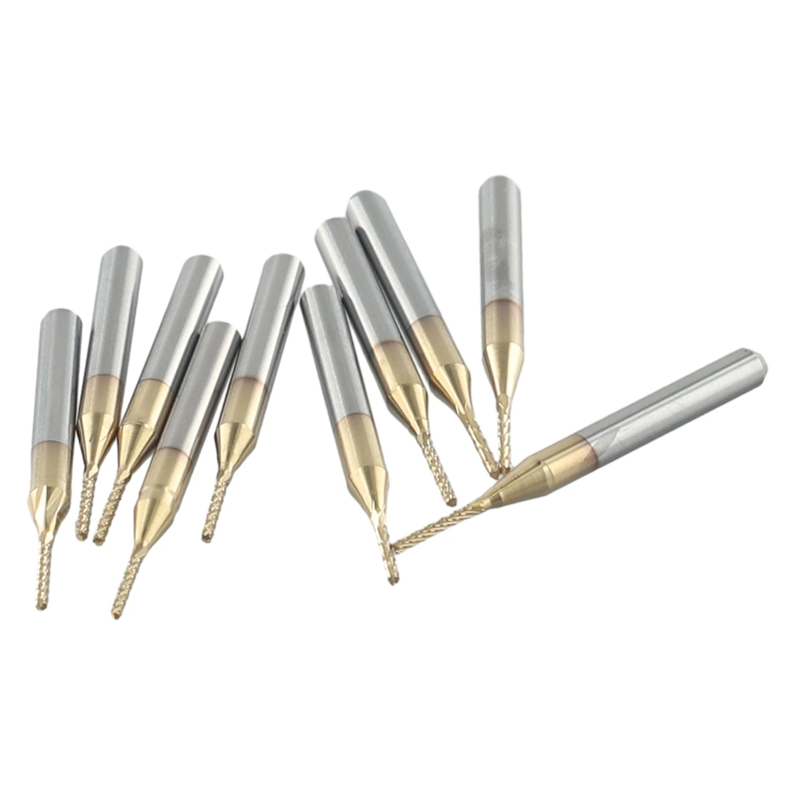 

Brand New Milling Cutter Drill Bit 1mm Carbide End Mill Engraving Router Bits Titanium Coat 1/8\\\" Shank 10pcs