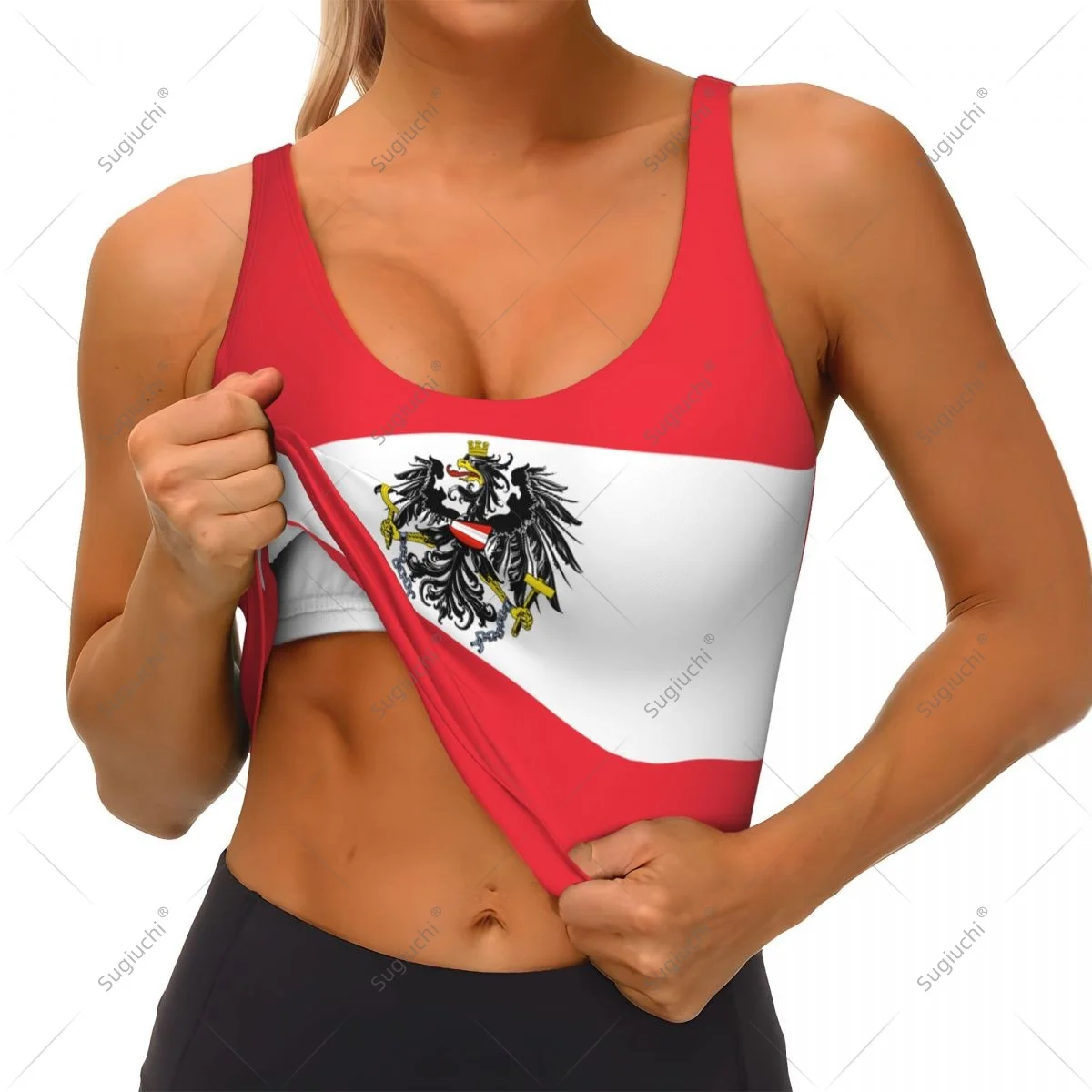 Austria Flag Women Girl Activities Sports Vest for Female Yoga Vest Workout Vest Lightweight Trendy view 4
