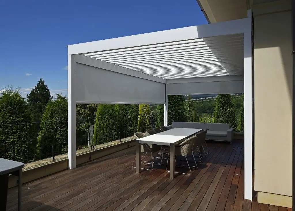 Customizable Arbours Luxury Aluminum Electric Retractable Folding Louvered Roof Pergola Waterproof Summerhouse Outdoor Gazebos