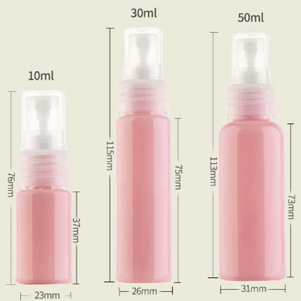 10 مل 30 مل 50 مل زجاجات رذاذ بلاستك قوارير عطر فارغة حاوية تعبئة مستحضرات التجميل القابلة لإعادة الملء
