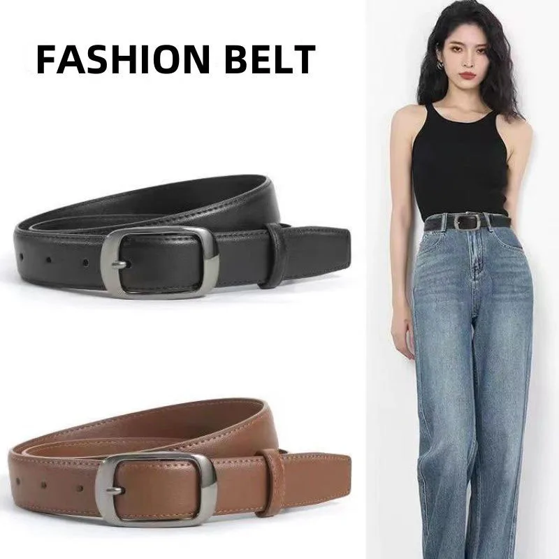 

1pc Women's Belt Fashion Simple Versatile Belt Authentic High Grade Trend Soft Belt Paired with Western Trousers Jeans Lady Belt