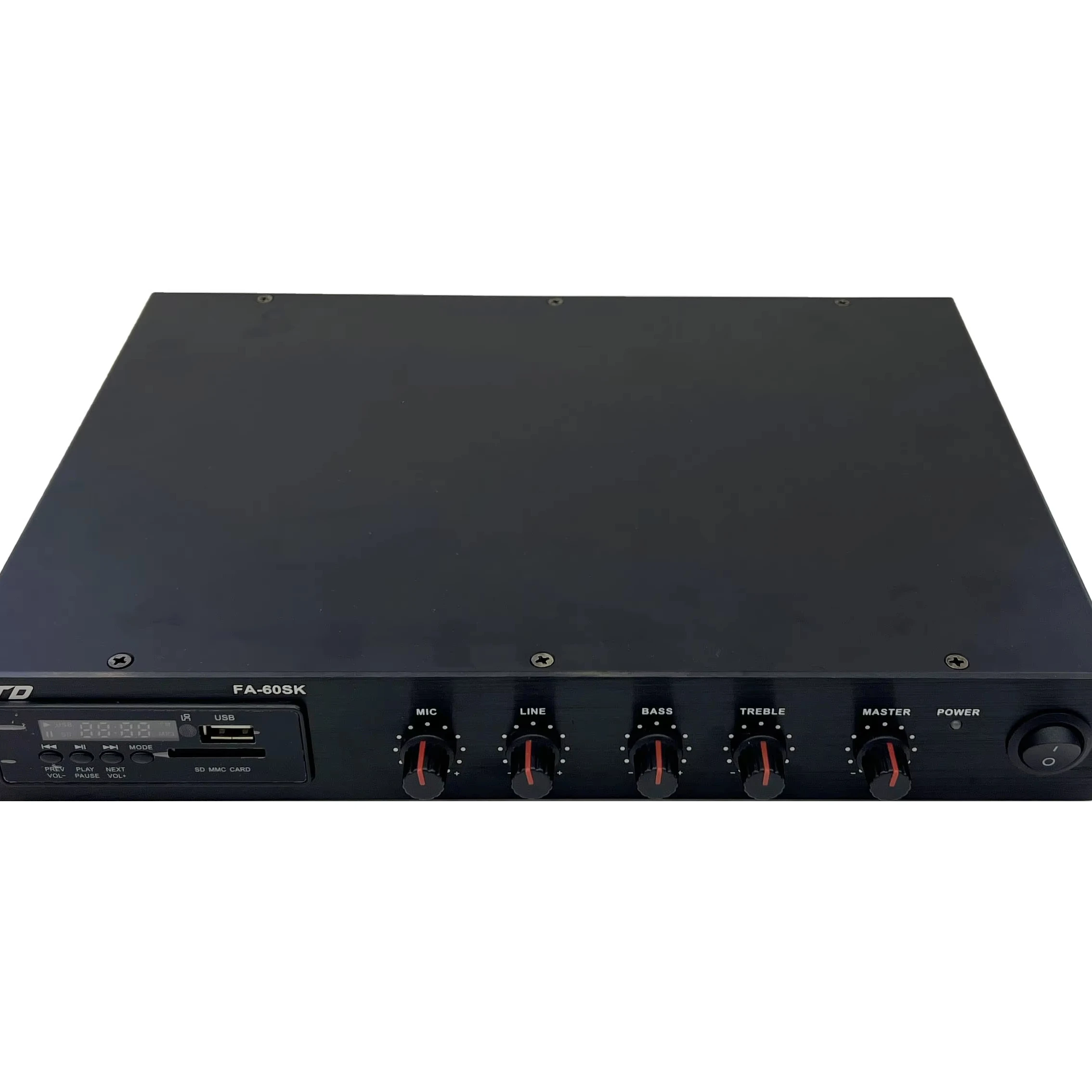 Public Address System 1U Compact Commercial Audio Mixer Amplifier 30W