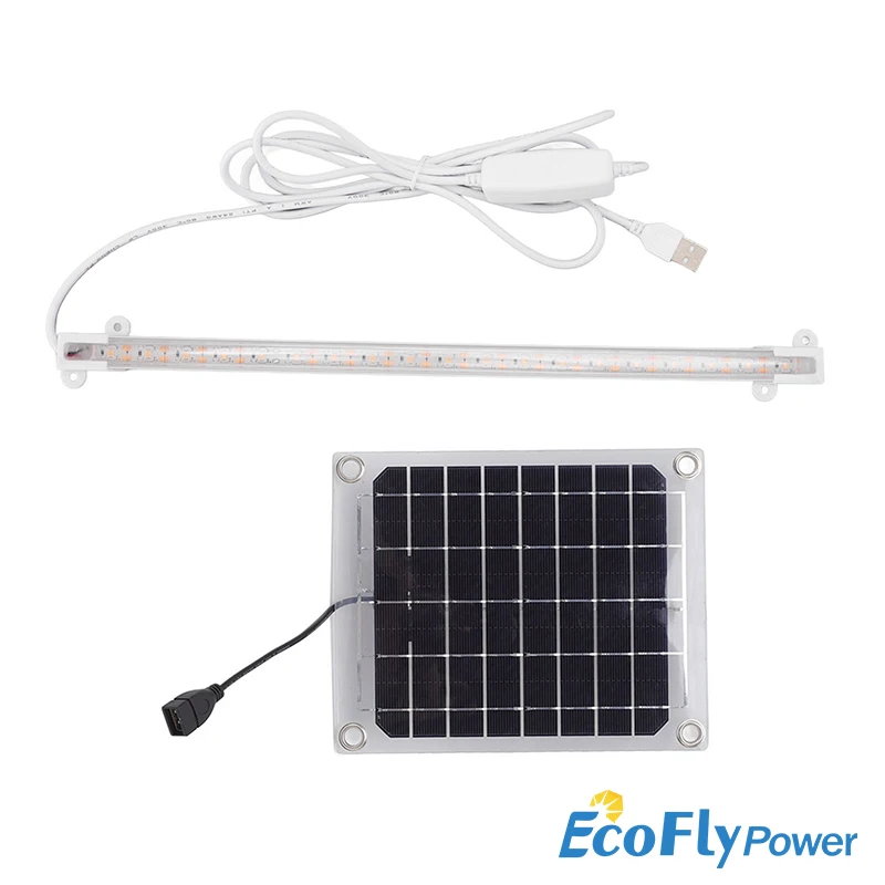 10W 5V Solar Panel Plant Growth Lamp Seedling LED Power Supply Greenhouse Imitated Sunlight Monocrystalline Silicon