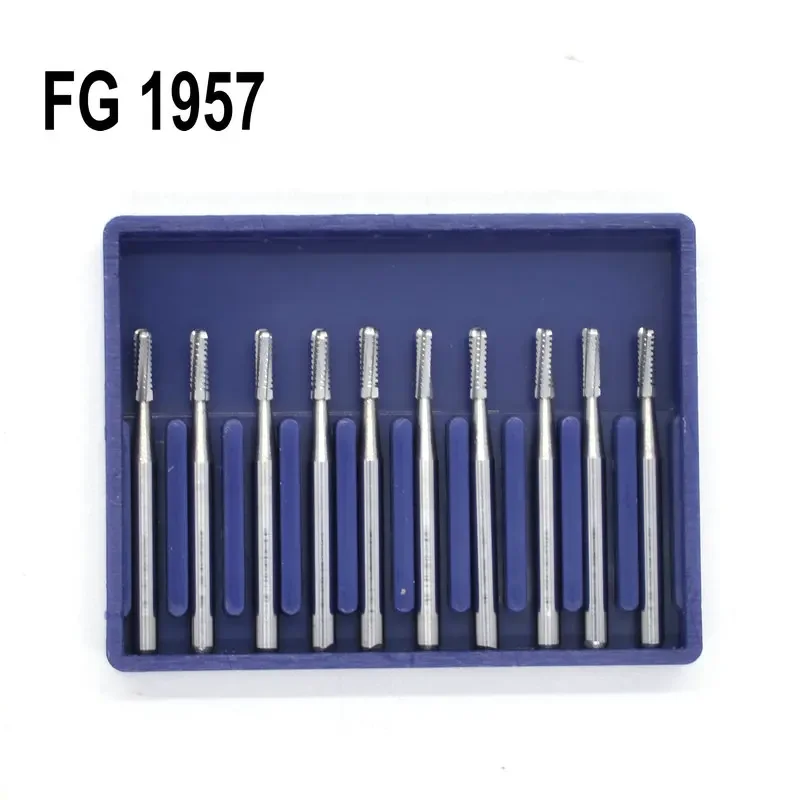 

Dental Carbide Burs Tungsten Steel Crown Cutting Bur Drill for High Speed Handpiece FG-1957 FG-1958 Gold-Plated