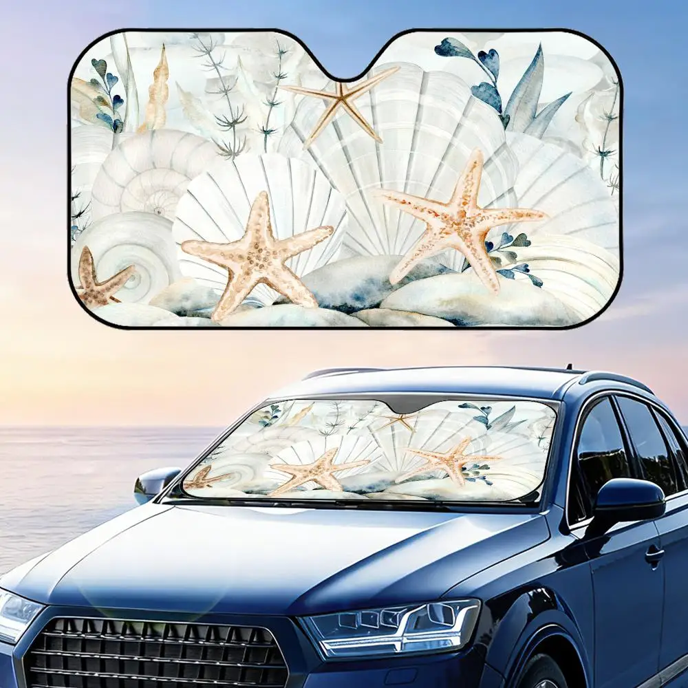 

Солнцезащитный козырек Starfish Serenade Design, многоразовый, из алюминиевой фольги, с защитой от УФ-излучения, на присосках, с трехслойной теплоизоляцией