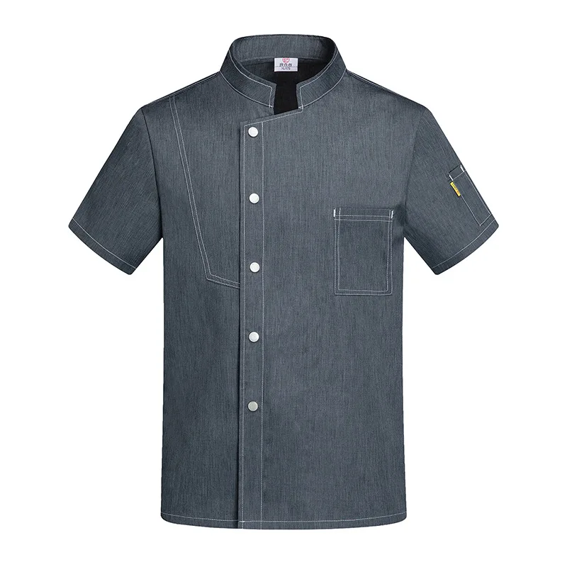 Restaurant Chef Uniform Top Hotel Catering Kitchen Work Shirt Short Sleeve Bakery Cake Shop Employee Uniform