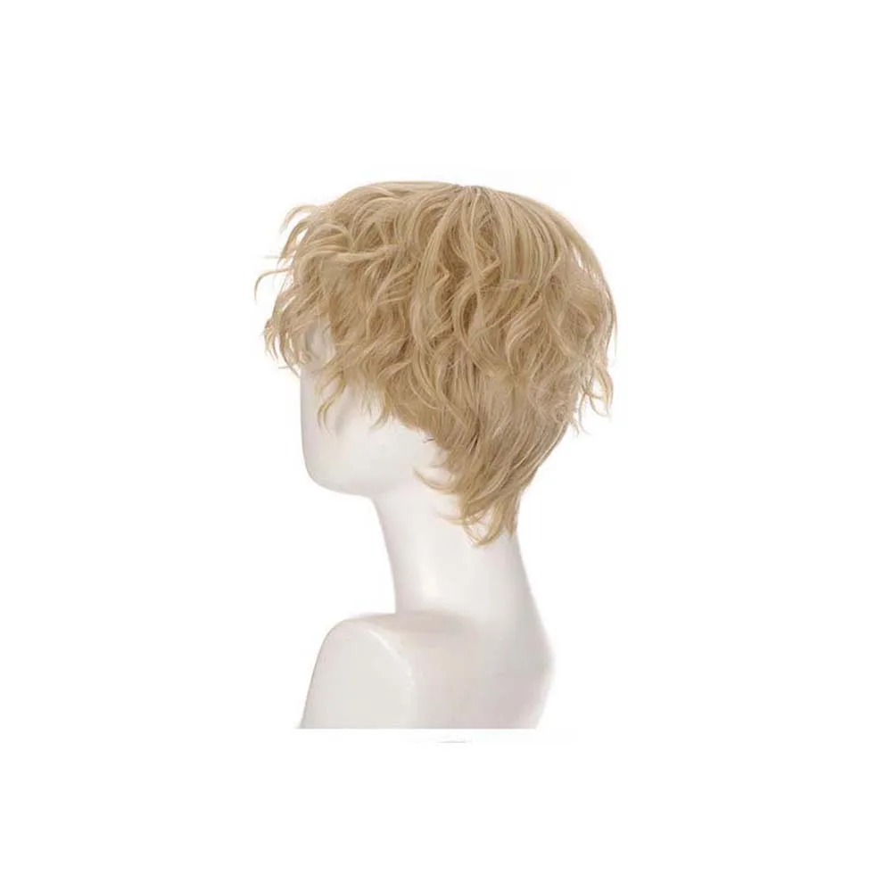 Synthetic Short Wig Black Blonde Brown False Hair Cosplay Anime Costume Party Wigs for Man High Temperature Fiber