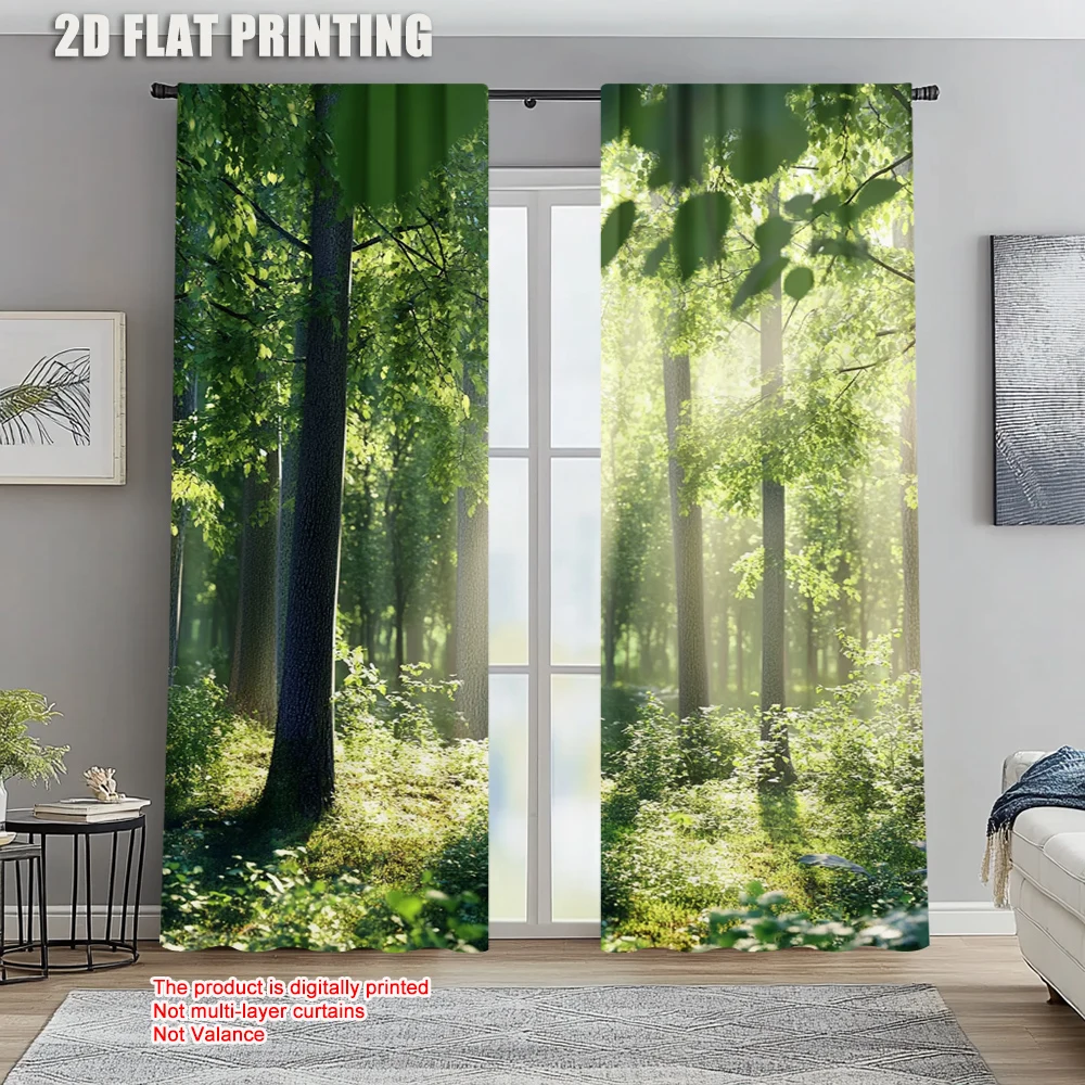 

2pc, Drapes Tropical Forest Fabric,Without Electricity Party Decorations Applies to All Occasions