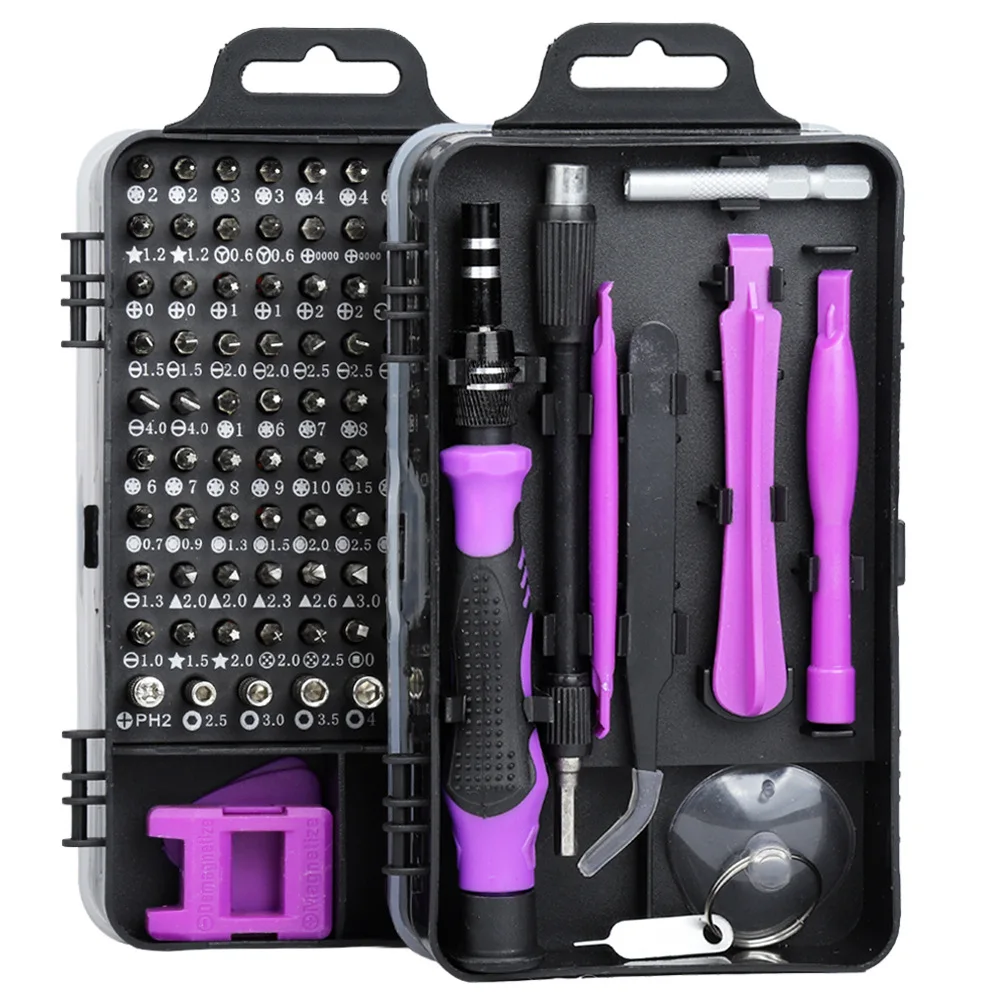 115 in 1  Professional Multi Bit Screwdriver Set Laptop Computer Computer PC Mobile Phone Device DIY Repair Tool Kit