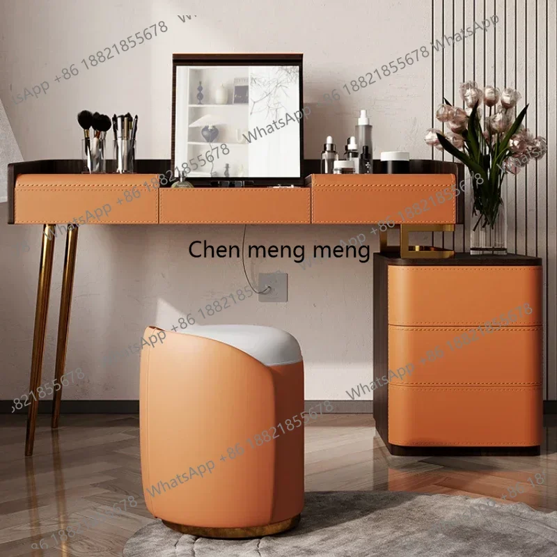 

Bedroom Light Luxury Dressing Table Vanity Storage Flip Cabinet One Small Apartment Makeup Dresser Penteadeiras Household Items