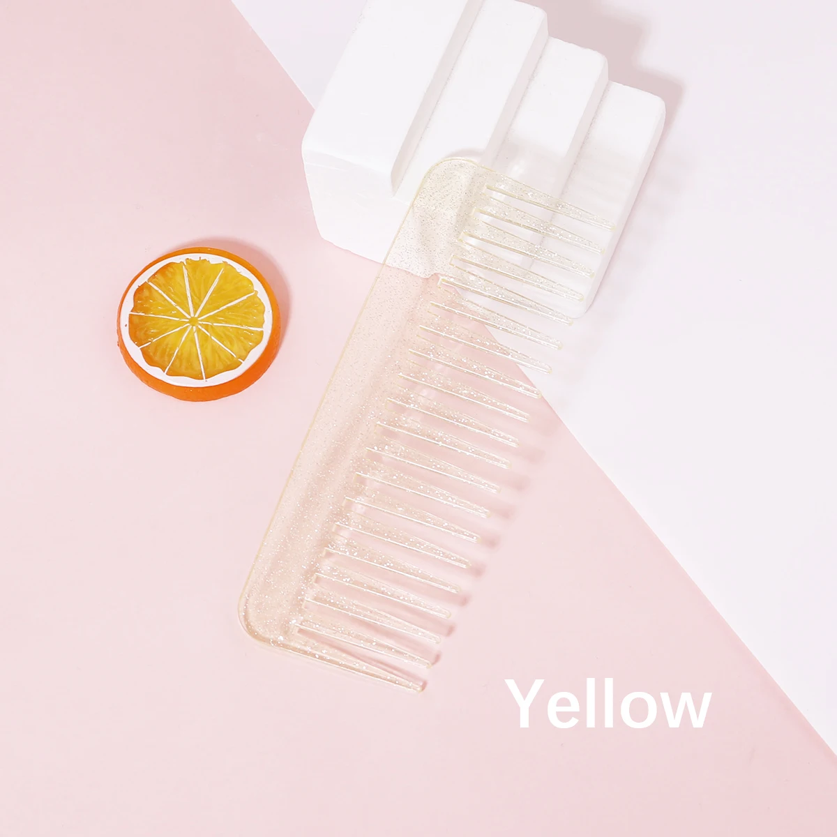 1 non handle shaped anti-static massage hair styling comb, plastic transparent style salon hair styling comb