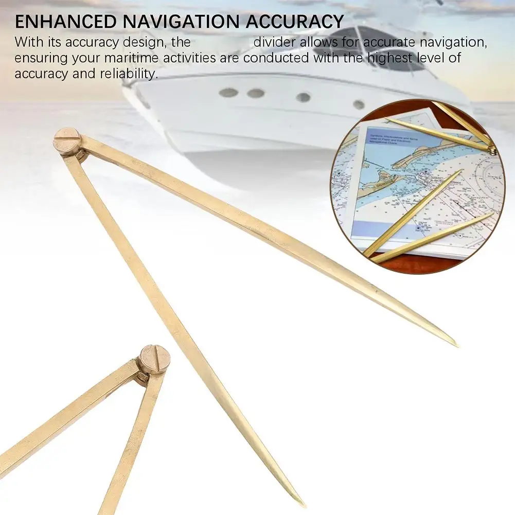 Brass Navigation Divider Nautical Charts Enhanced Accuracy Marine Navigation Tool For Sailing Boating Map Measurement Acces P7W2