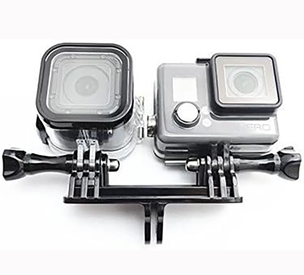 GoPro Hero用のデュアルマウントアダプター,ハウジング一脚と互換性があり,3,4,5,6,7,8,9