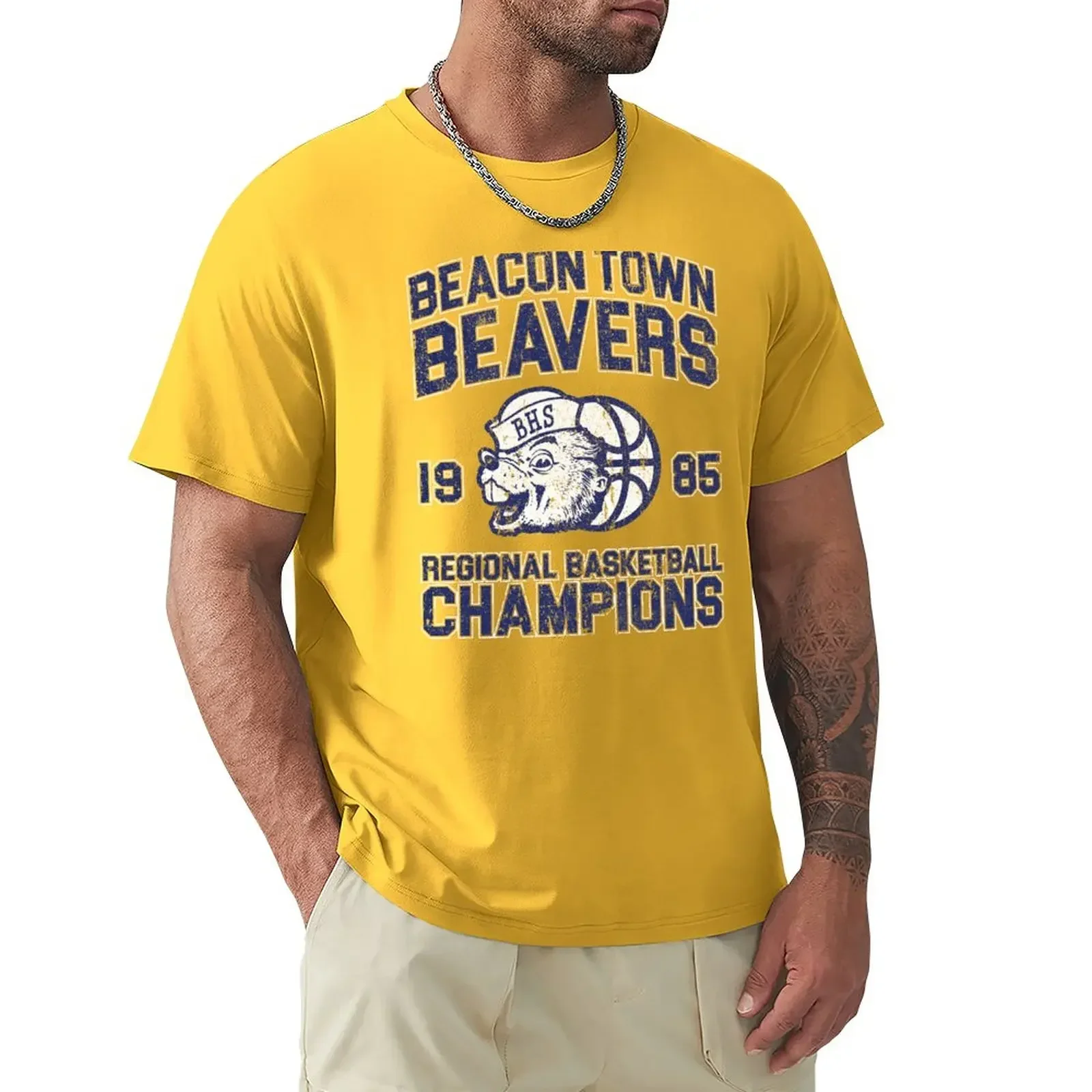 tops quick drying cute clothes plain t shirts men Beacon Town High School Beavers Basketball - Teen Wolf T-Shirt 2024  COTTON