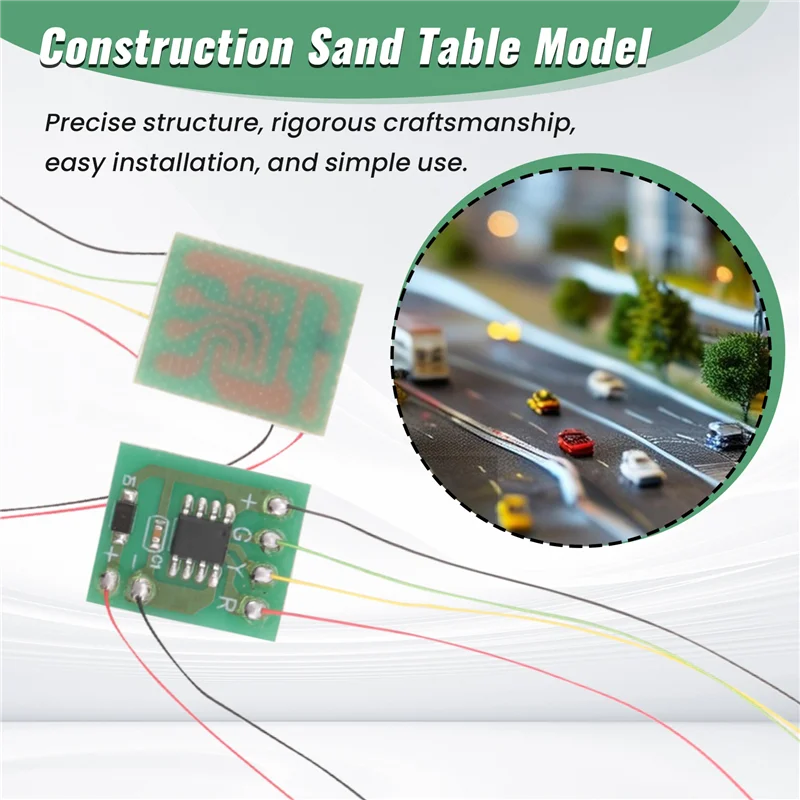 WOTT-4Pcs DIY Scale Construction Sand Table Model Circuit Board Traffic Light Signal Model HO Scale Train Railway Miniature