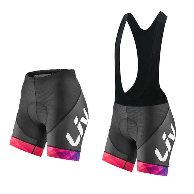 LIV ,mulheres calções de ciclismo esportes padrão apertado bicicleta shorts almofada gel mtb feminino shorts equitação calças