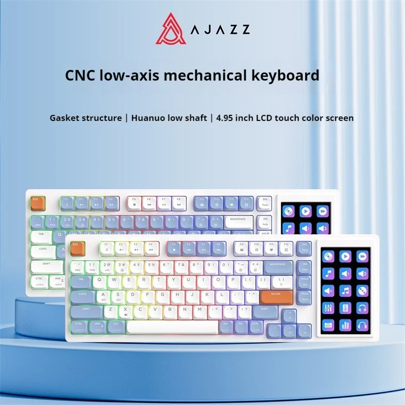 

Ajazz AKP815 Low Axis Mechanical Keyboard Rgb Light Compact 81 Key Touch Screen Visualization Programming Custom Driver Layout