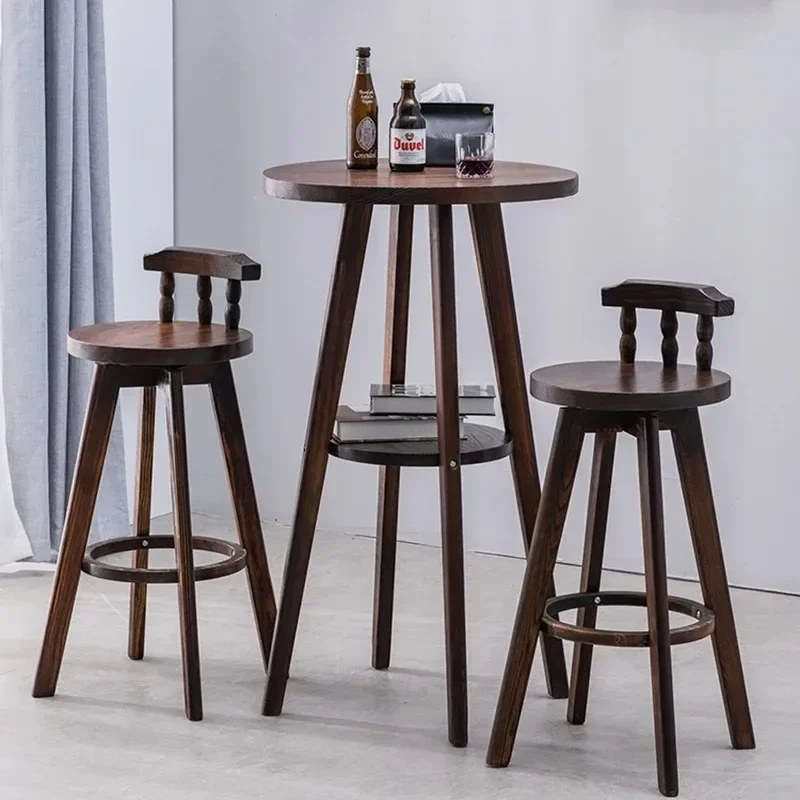 Modern Minimalist Bar Chairs Solid Wood American Luxury Nordic Bar Stools Bedroom Kitchen Sillas Para Barra De Cocina Furniture