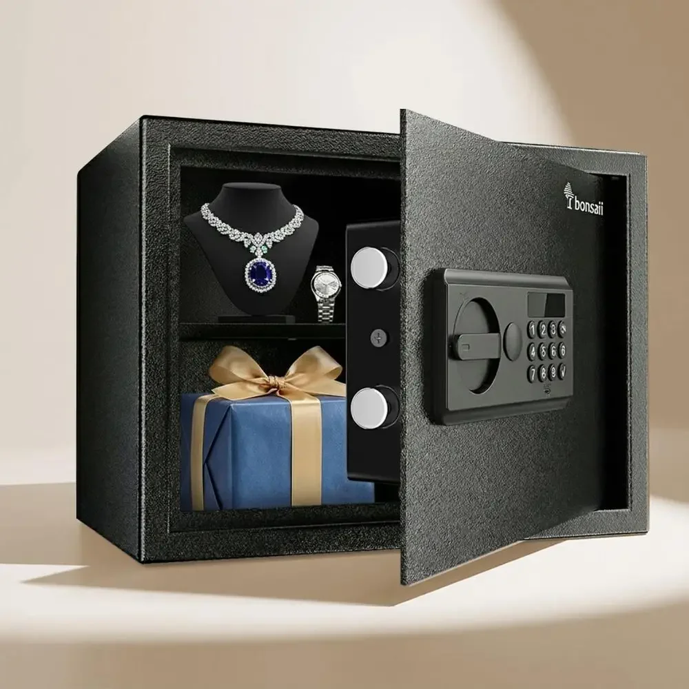 

0.6 Cu ft Electronic Safe with LED Indicator, Keypad, Type-C Charging, Dual Steel Bolts, and Removable Shelf for Home/Office Use