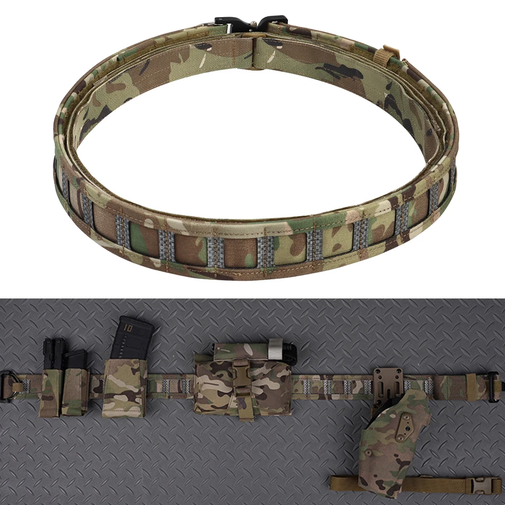 Tactical MOLLE Belt 3 in 1 Quick Release Metal Buckle Special Combat Belt Outdoor Sport Hunting Mens Belt Airsoft CS Games Gear