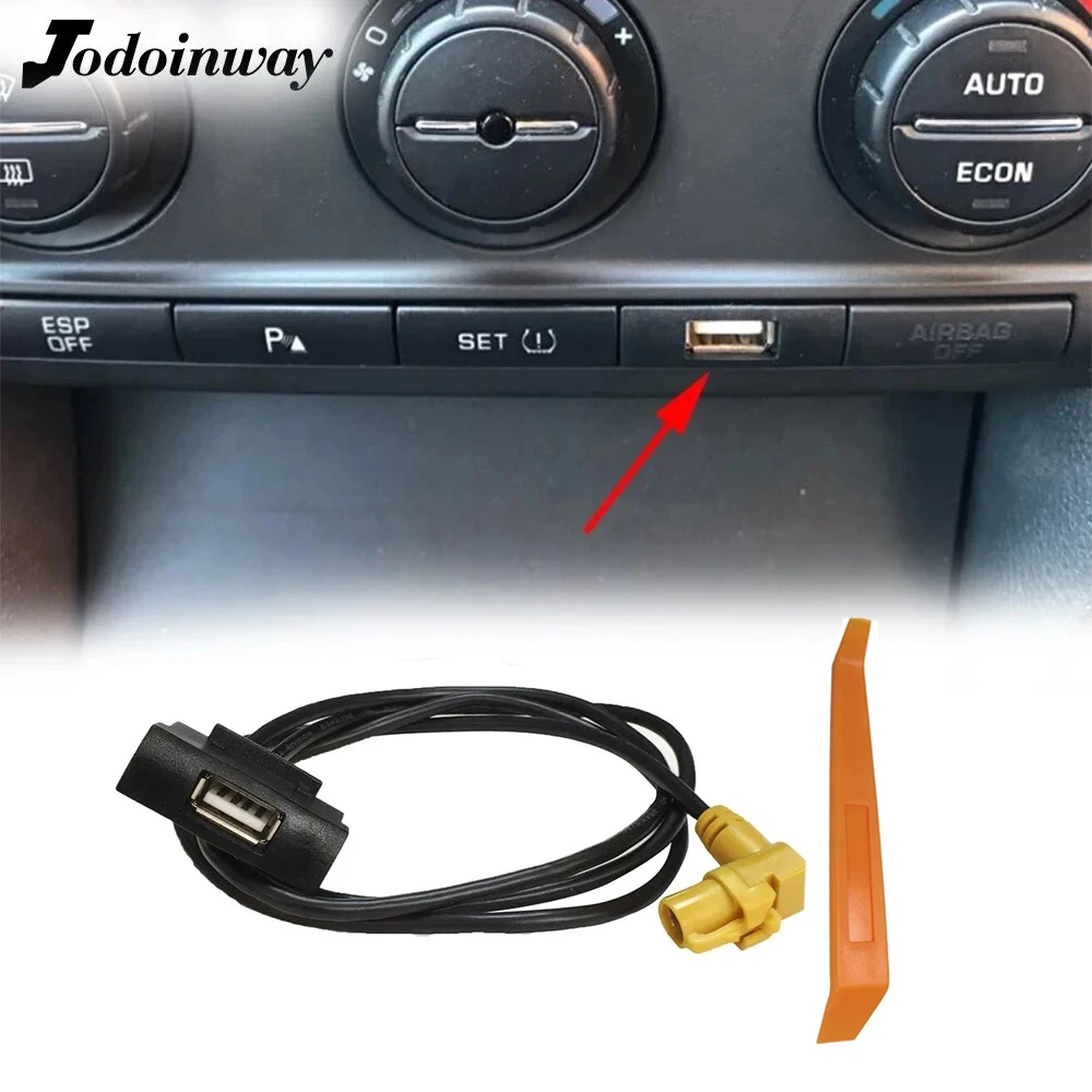 Radio samochodowe przełącznik USB adapter do kabla RCD510 RNS315 zmieniacz CD 4Pin interfejs usb przycisk gniazda audio dla akcesoriów Skoda Octavia