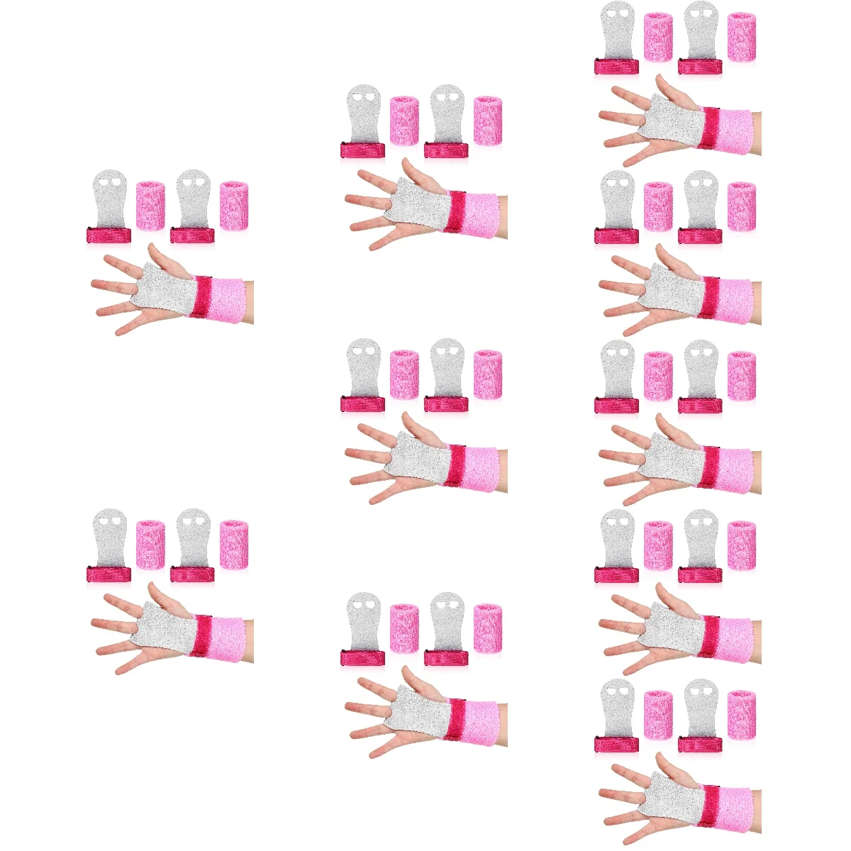 ที่จับยึดสำหรับออกกำลังกาย 10 ชิ้น 10 คู่ สำหรับบาร์ ป้องกันข้อมือ ป้องกันฝ่ามือ สายรัดข้อมือ