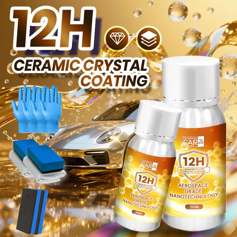 

Автомобильная двойная упаковка с керамическим покрытием — 12 часов Crystal Shine, защита от воздушно-изолирующей краски (2x30 мл)