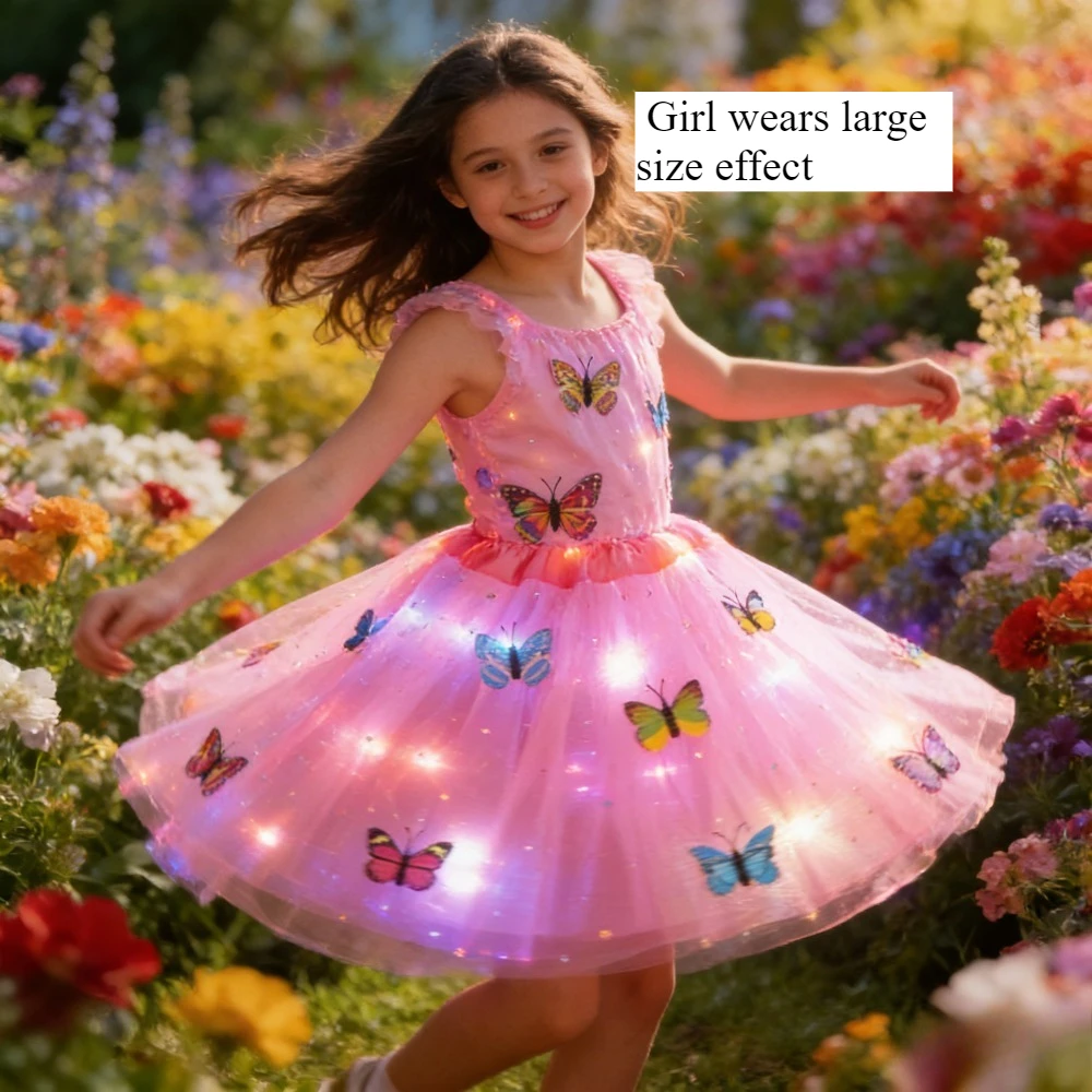 

Женская светодиодная светящаяся юбка-пачка со звездой и бабочкой для девочек, светящийся вечерние балетный костюм, подарок, свадебное украшение, Рождество