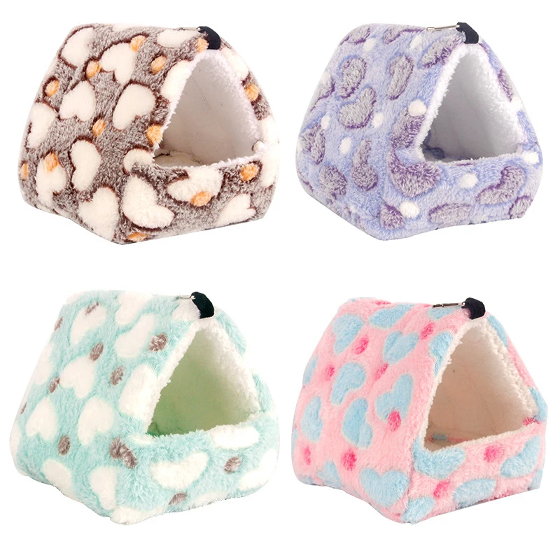 Random Color Cute Hamster House Winter Thickening Warm Soft Beds Small Animal Nest for Hamster Rabbit Squirrel Pet Mini Cage