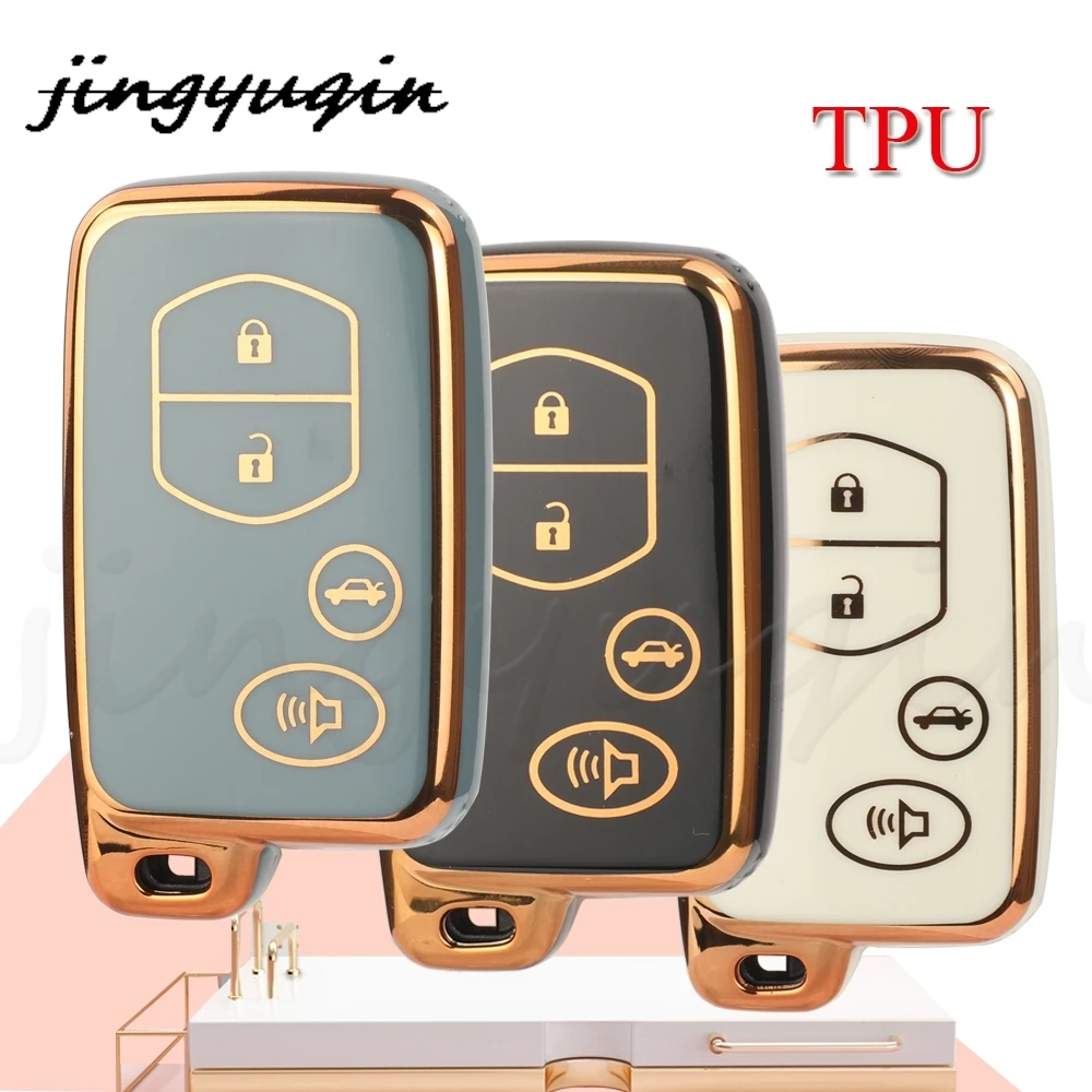 JYQ TPU Auto Key Shell Case For Toyota RAV4 Highlander Camry Avalon Prius Alpha Aqua Land Cruiser Auris Silicone Cover Remote