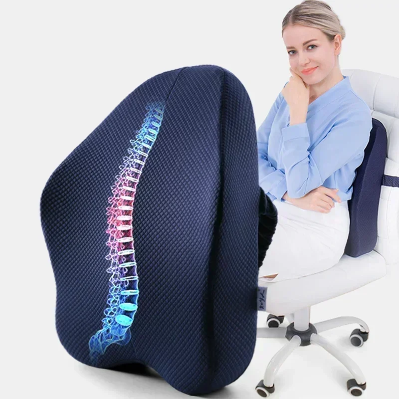 Memory Foam Waist Back Cushion Orthopedic Pillow Office Chair Cushion Lumbar Support Massage Coccyx Pain Relief Car Seat Pillow