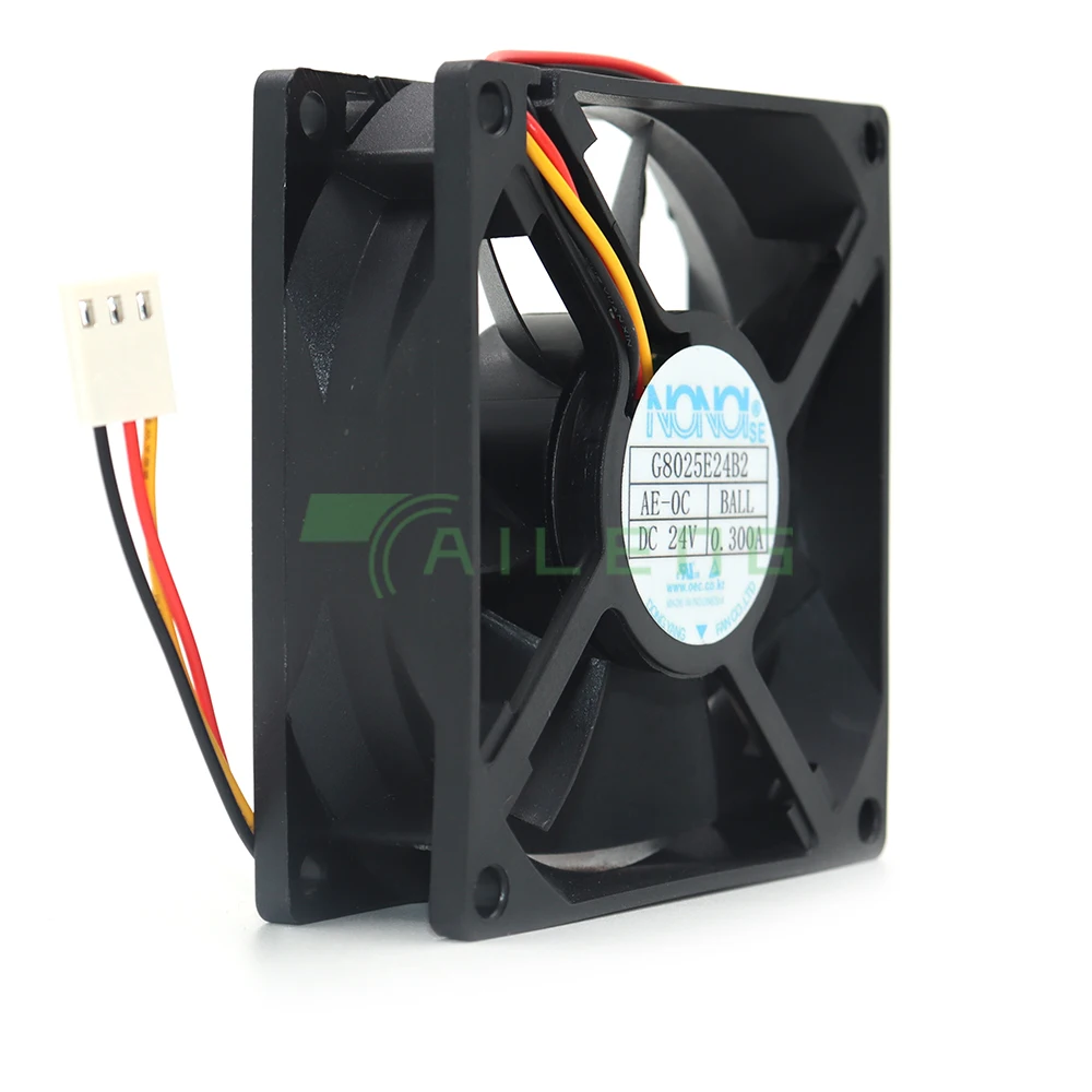 Imagem -04 - Ventilador de Refrigeração do Servidor de Fios G8025e24b2 dc 24v 0.30a 80x80x25 mm 8025 80 mm