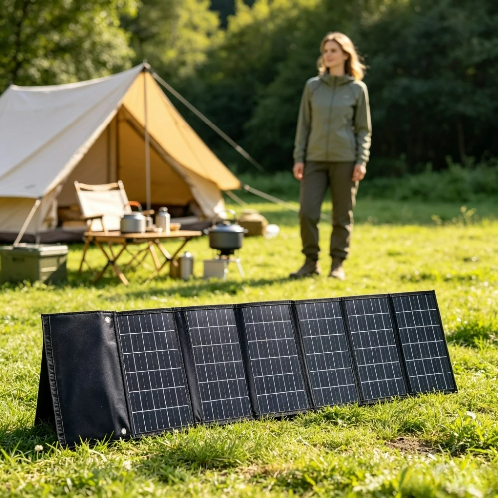 Portable 50W 90W Foldable Solar Charger Waterproof ETFE Solar Power Bank Dual USB DC Output For Outdoor Camping Hiking Travel