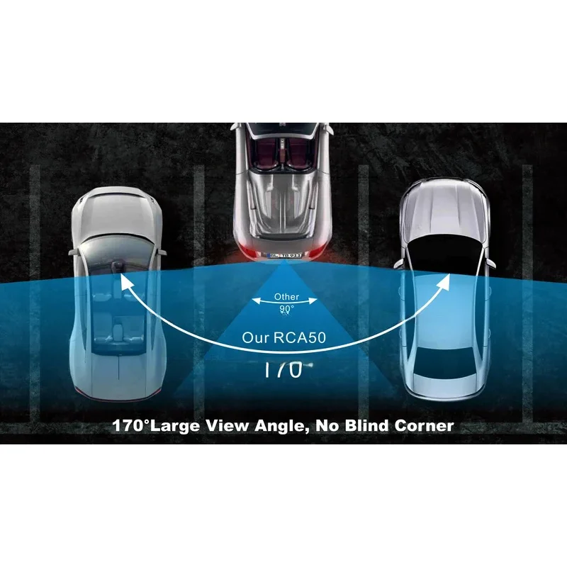 Alat Bantu Mundur Mobil Kamera Tampilan Belakang Lisensi Eropa Nirkabel Digital Surya 5 Inci Dengan Sensor Parkir Ultrasonik